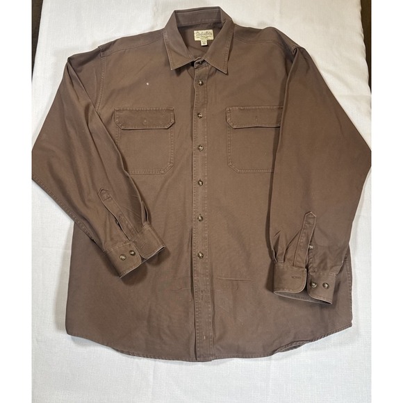 3 Cabelas Shirts Cotton Heavy Duty Long Sleeve Button Outdoor Work Men's XL Tall - Picture 2 of 16